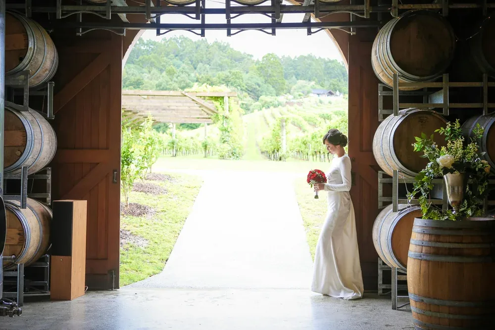 Wedding guests arriving by private shuttle