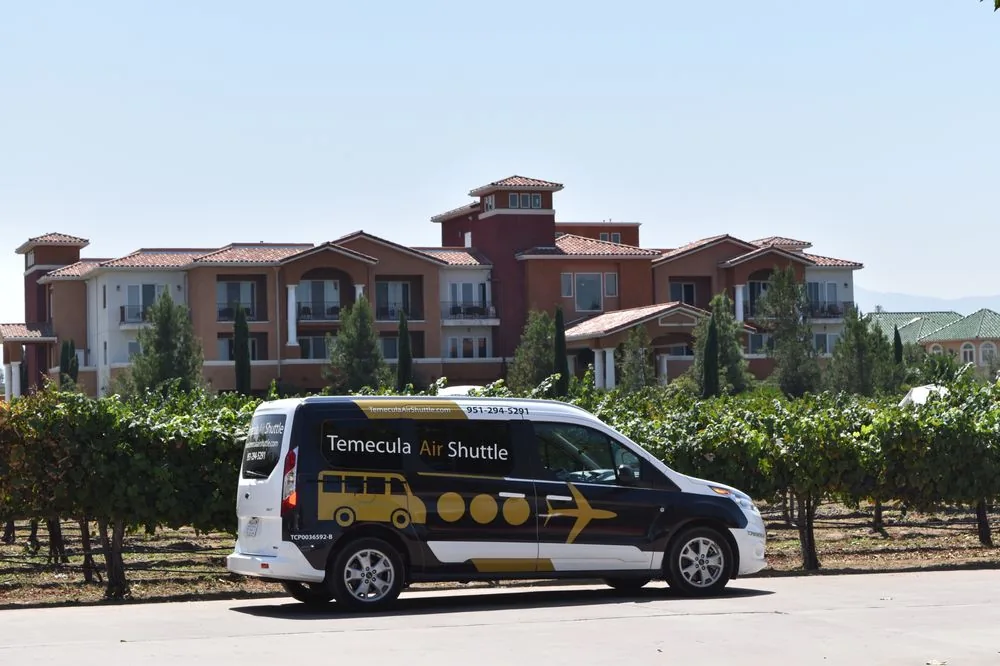 Temecula Air Shuttle van on a Temecula Valley road